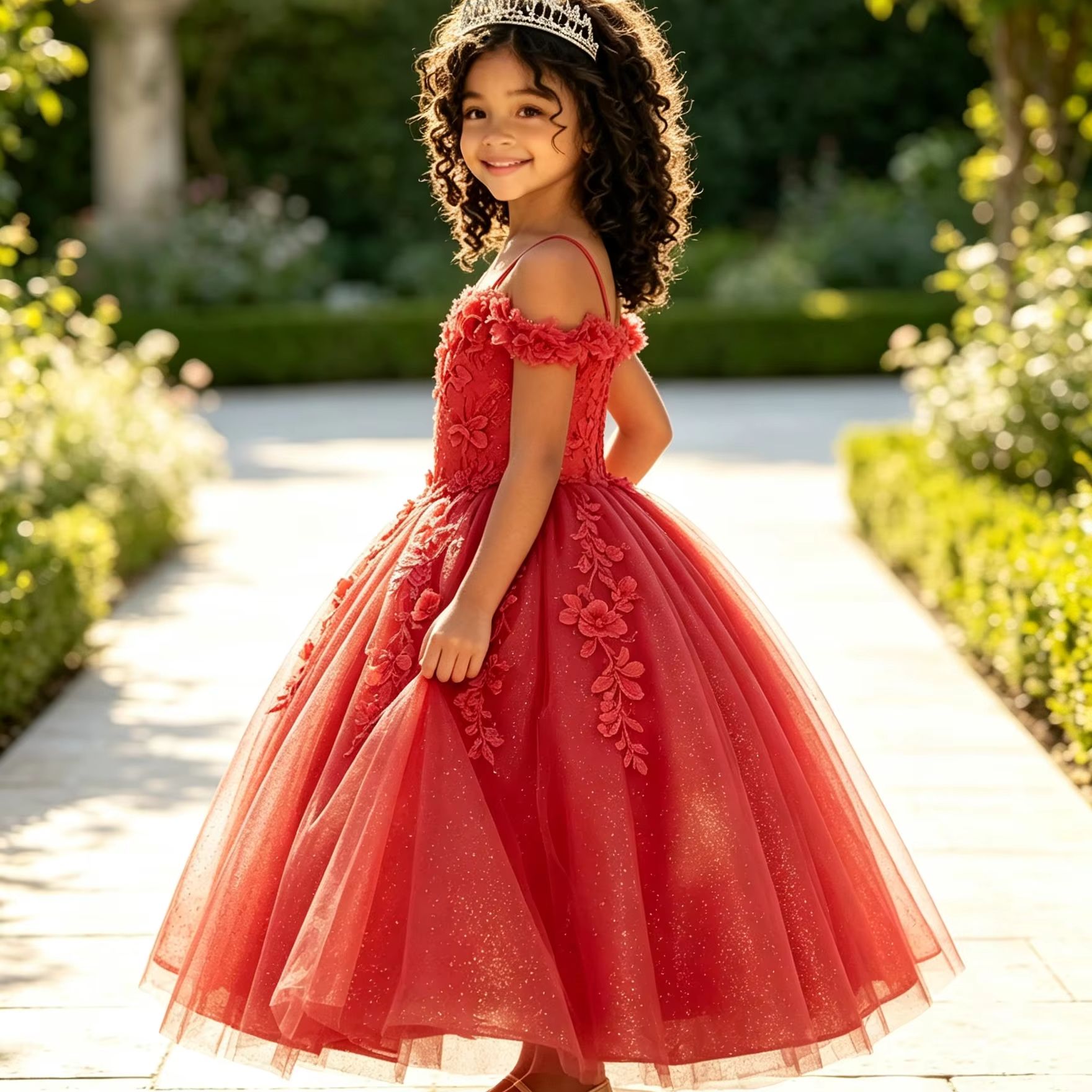 Birthday Sash Glitter - Vestidos florais brilhantes para meninas, vestidos