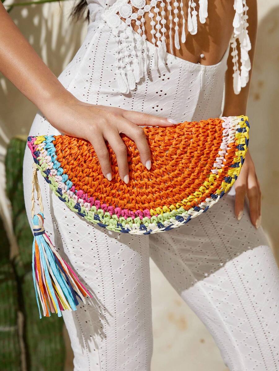 Paper Straw Color - Bolsas de Mão Femininas, Bolsa de