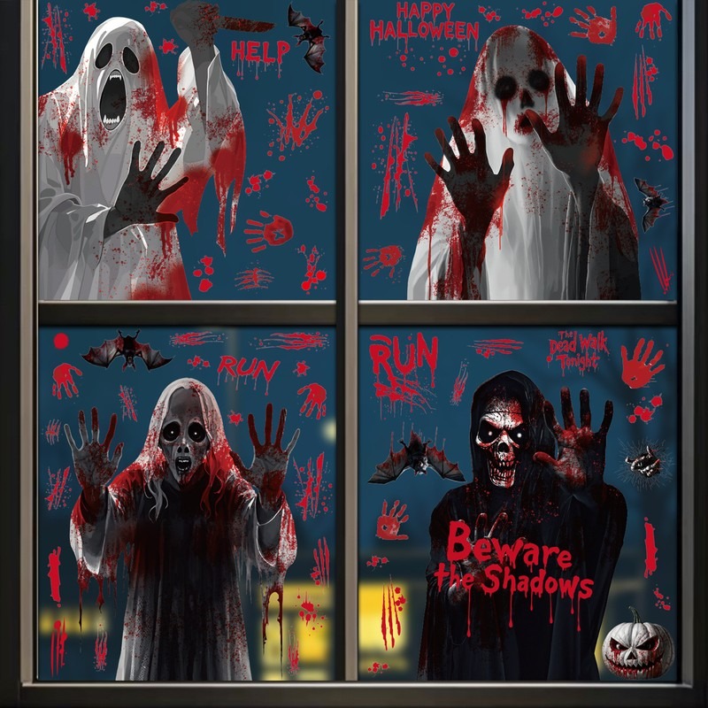 Party Event Supply Store - Adesivos Estáticos de Halloween para Janelas: