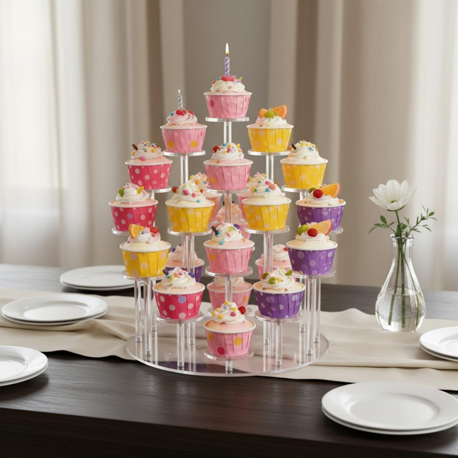 Suporte de Cupcake Acrílico Tr - Cupcake Stand Tier avaliação e preço