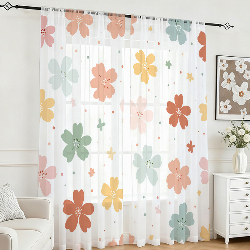 2 Peças de Cortina Transparent - Flower Wall Panel avaliação e preço
